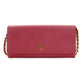 PRADA Saffiano Leather Chain Wallet Pink Gold Hardware Shoulder Bag 7-9-406