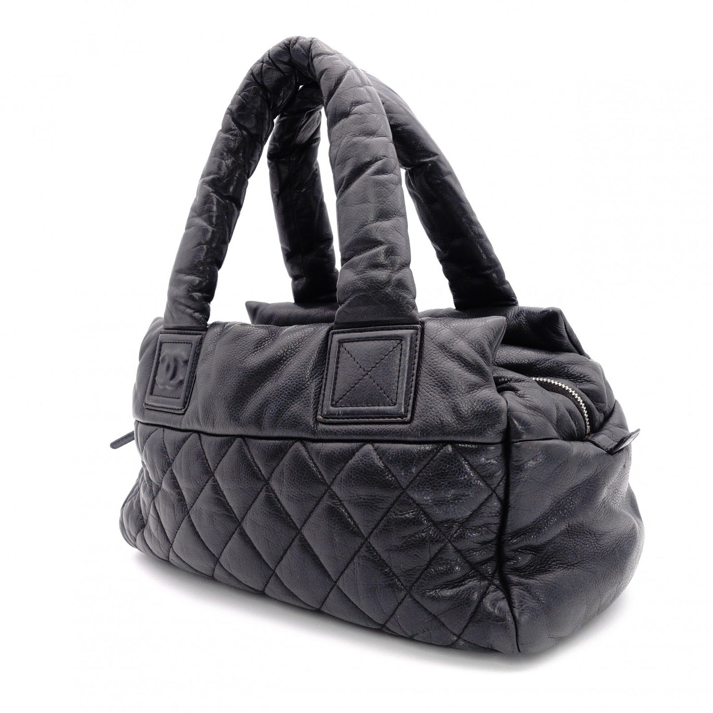 CHANEL Caviar Skin Coco Cocoon Shoulder Bag, Leather, Black