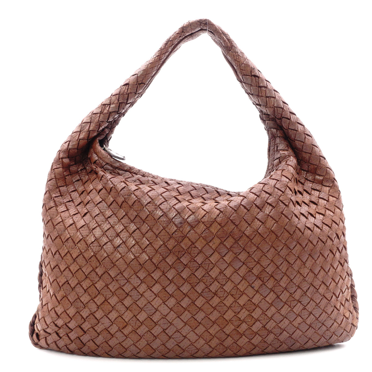 Bottega Veneta Hobo Intrecciato Shoulder Bag, Leather, Brown, Women's