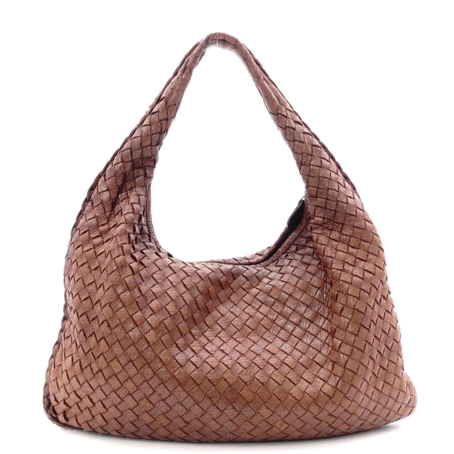 Bottega Veneta Hobo Intrecciato Shoulder Bag, Leather, Brown, Women's