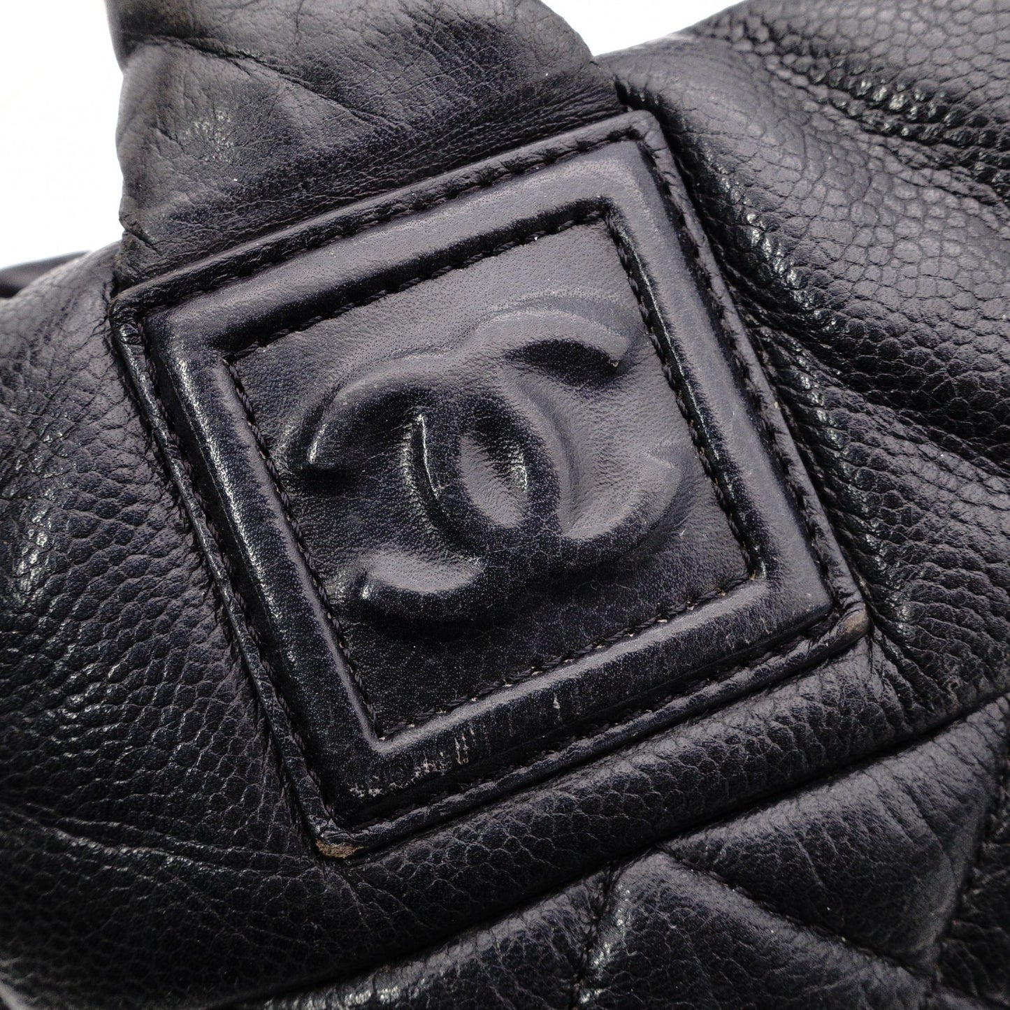 CHANEL Caviar Skin Coco Cocoon Shoulder Bag, Leather, Black