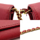 PRADA Saffiano Leather Chain Wallet Pink Gold Hardware Shoulder Bag 7-9-406