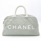 CHANEL Sport Line Mini Boston Bag Canvas Gray Tone Logo Handbag R8020341