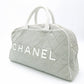 CHANEL Sport Line Mini Boston Bag Canvas Gray Tone Logo Handbag R8020341