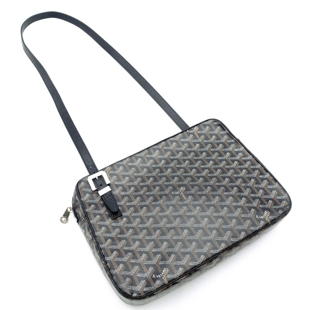 Goyard Yona GM Shoulder Bag Black × Brown PVC Leather Crossbody Men's 7-12-179