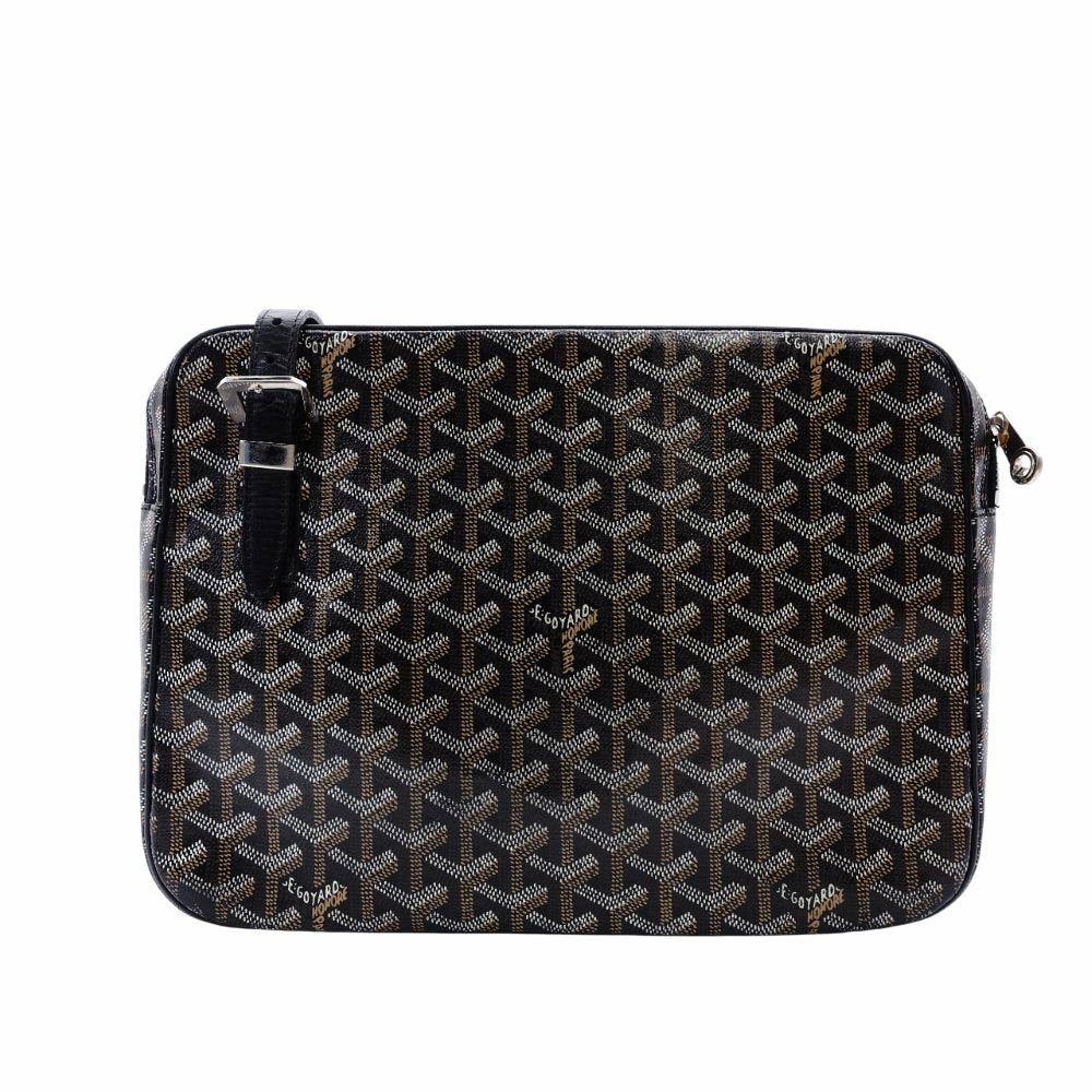 Goyard Yona GM Shoulder Bag Black × Brown PVC Leather Crossbody Men's 7-12-179