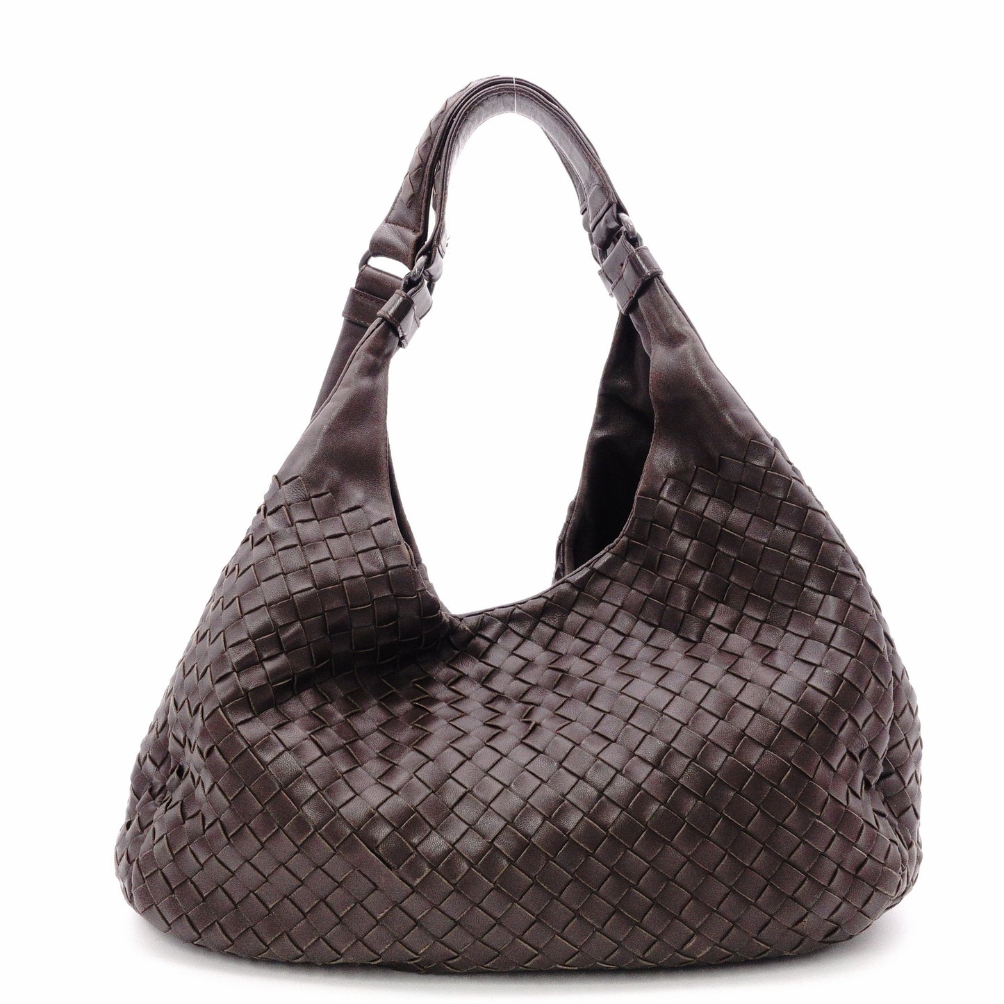 Bottega Veneta Intrecciato Campana Shoulder Bag, Leather, Brown, Women's, 125787