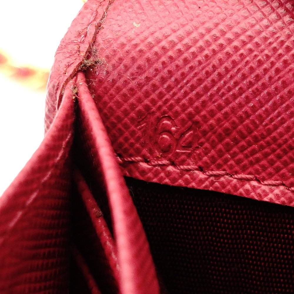 PRADA Saffiano Leather Chain Wallet Pink Gold Hardware Shoulder Bag 7-9-406