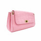 CHANEL Chocolate Bar Chain Shoulder Bag Lambskin Pink Leather Vintage Gold Hardware R801413