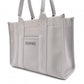 BALENCIAGA Hardware S Tote Bag, Canvas/Leather, Gray, 2-Way