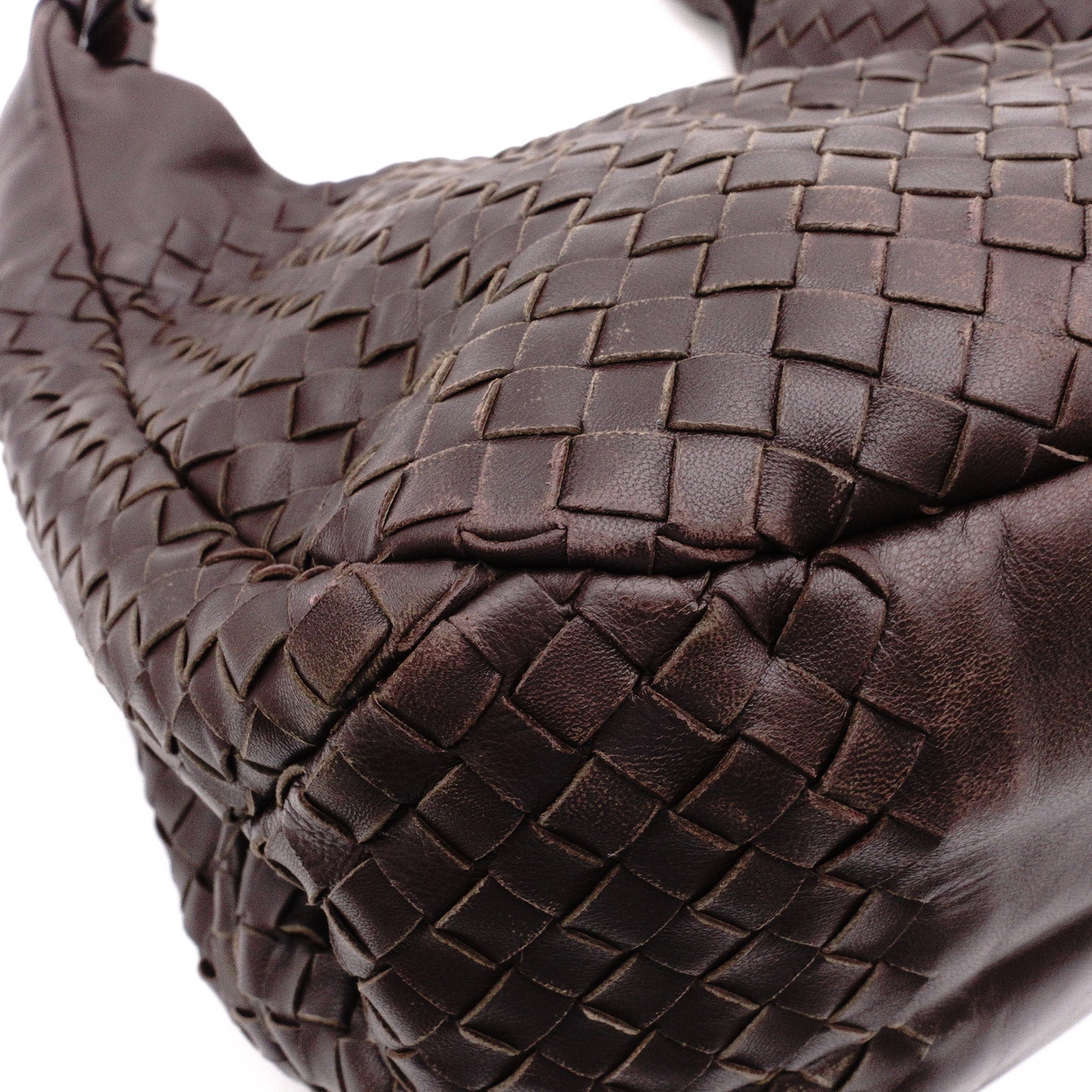 Bottega Veneta Intrecciato Campana Shoulder Bag, Leather, Brown, Women's, 125787