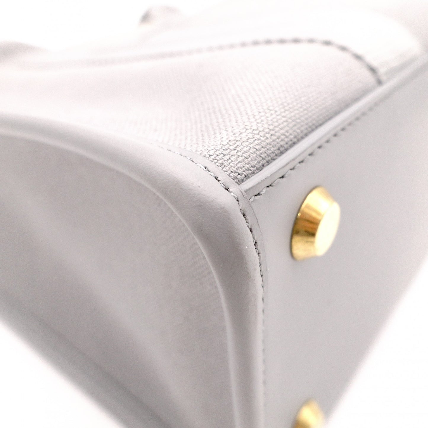 BALENCIAGA Hardware S Tote Bag, Canvas/Leather, Gray, 2-Way