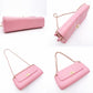 CHANEL Chocolate Bar Chain Shoulder Bag Lambskin Pink Leather Vintage Gold Hardware R801413