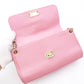 CHANEL Chocolate Bar Chain Shoulder Bag Lambskin Pink Leather Vintage Gold Hardware R801413