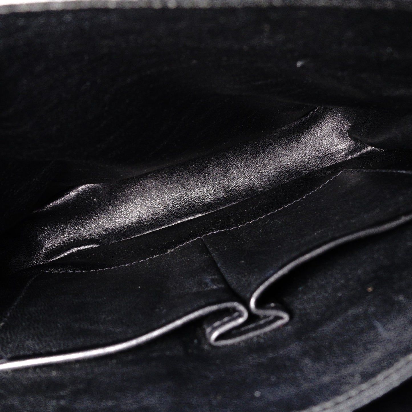 CELINE Vintage Shoulder Bag, Leather, Black with Gold Hardware