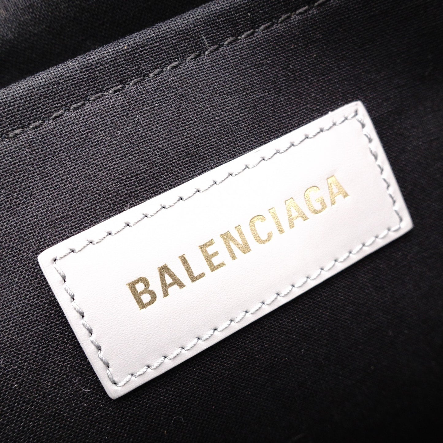 BALENCIAGA Hardware S Tote Bag, Canvas/Leather, Gray, 2-Way
