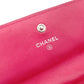 CHANEL Lambskin Flap Long Wallet, Matelassé, Leather, Pink, Women's, CC Logo