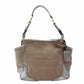 PRADA Jacquard Canvas Shoulder Bag Brown × Silver Leather Logo 7-11-774