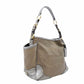PRADA Jacquard Canvas Shoulder Bag Brown × Silver Leather Logo 7-11-774