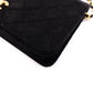 CHANEL Matelassé Shoulder Bag, Cotton, Black, Women's, Gold Hardware, Vintage CC Logo