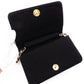 CHANEL Matelassé Shoulder Bag, Cotton, Black, Women's, Gold Hardware, Vintage CC Logo