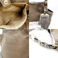 PRADA Jacquard Canvas Shoulder Bag Brown × Silver Leather Logo 7-11-774