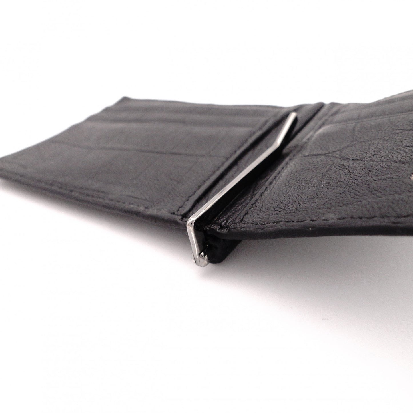 SAINT LAURENT Saint Laurent Money Clip, Embossed Crocodile, Cassandra Bifold Wallet, Leather, Black, Men's, YSL