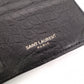 SAINT LAURENT Saint Laurent Money Clip, Embossed Crocodile, Cassandra Bifold Wallet, Leather, Black, Men's, YSL