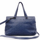 Bottega Veneta Intrecciato Shoulder Bag, Leather, Blue, Women's, 2-Way Crossbody