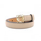 LOEWE Anagram Belt, Leather, Beige, Size 85/34, Brown, Gold Hardware