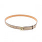 LOEWE Anagram Belt, Leather, Beige, Size 85/34, Brown, Gold Hardware
