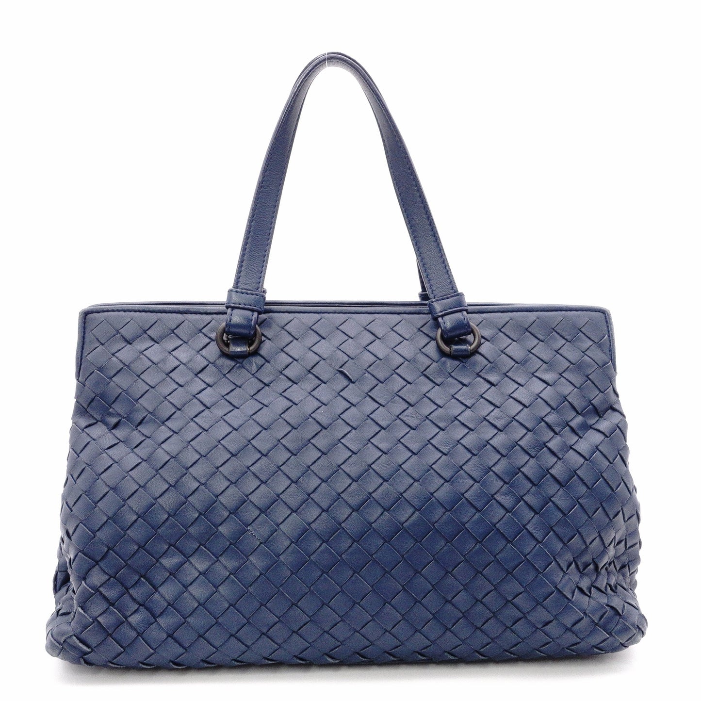 Bottega Veneta Intrecciato Shoulder Bag, Leather, Blue, Women's, 2-Way Crossbody