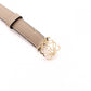 LOEWE Anagram Belt, Leather, Beige, Size 85/34, Brown, Gold Hardware
