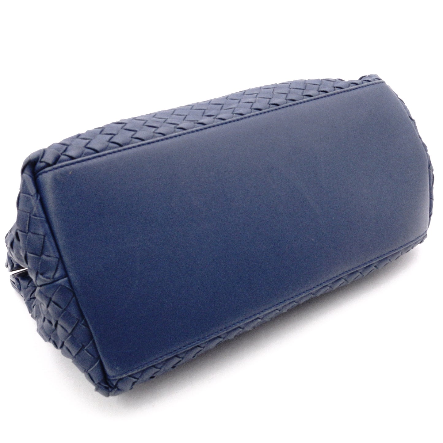 Bottega Veneta Intrecciato Shoulder Bag, Leather, Blue, Women's, 2-Way Crossbody