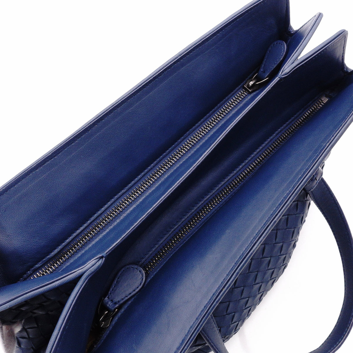 Bottega Veneta Intrecciato Shoulder Bag, Leather, Blue, Women's, 2-Way Crossbody
