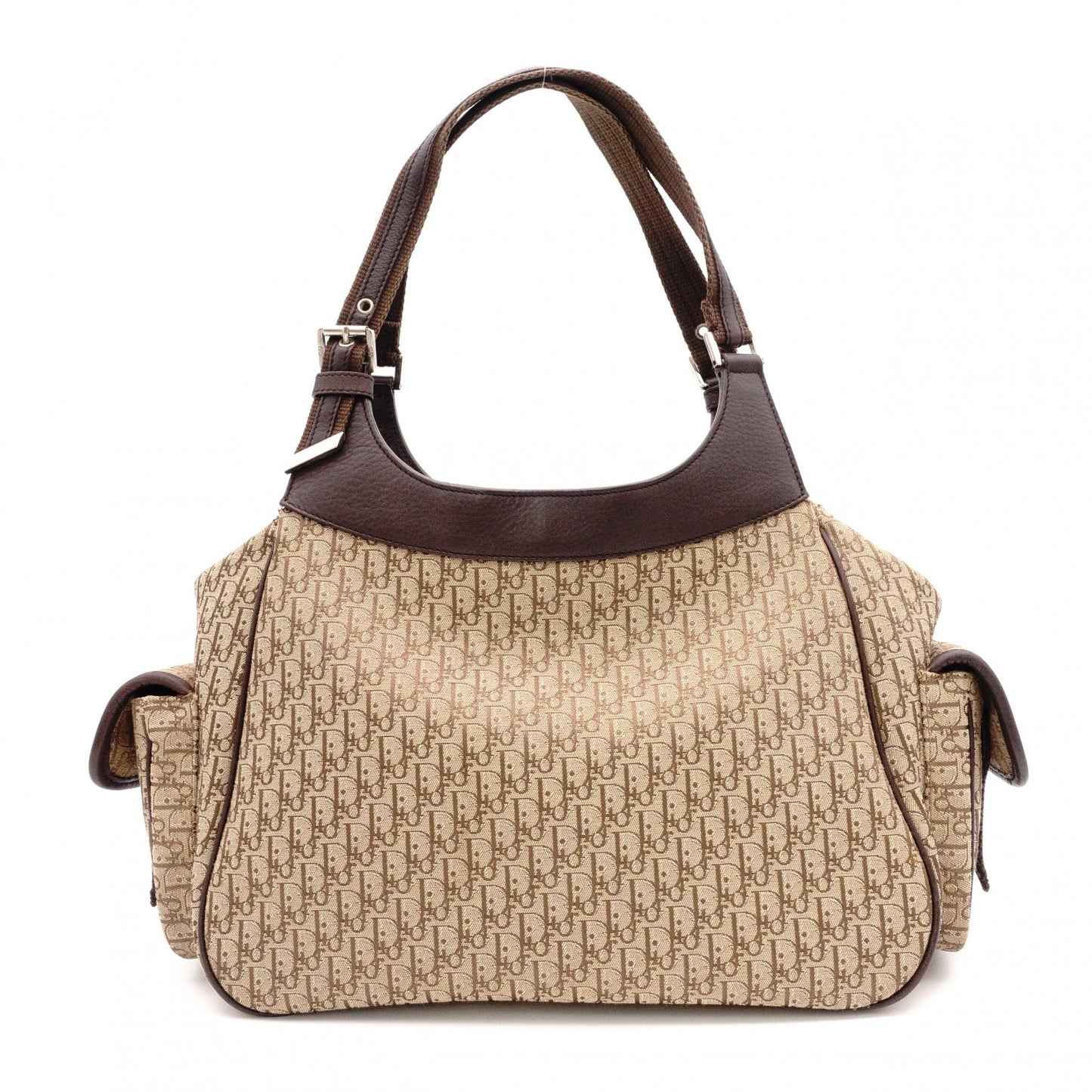 Christian Dior Street Chic Trotter Tote Bag, Canvas/Leather, Brown Tones