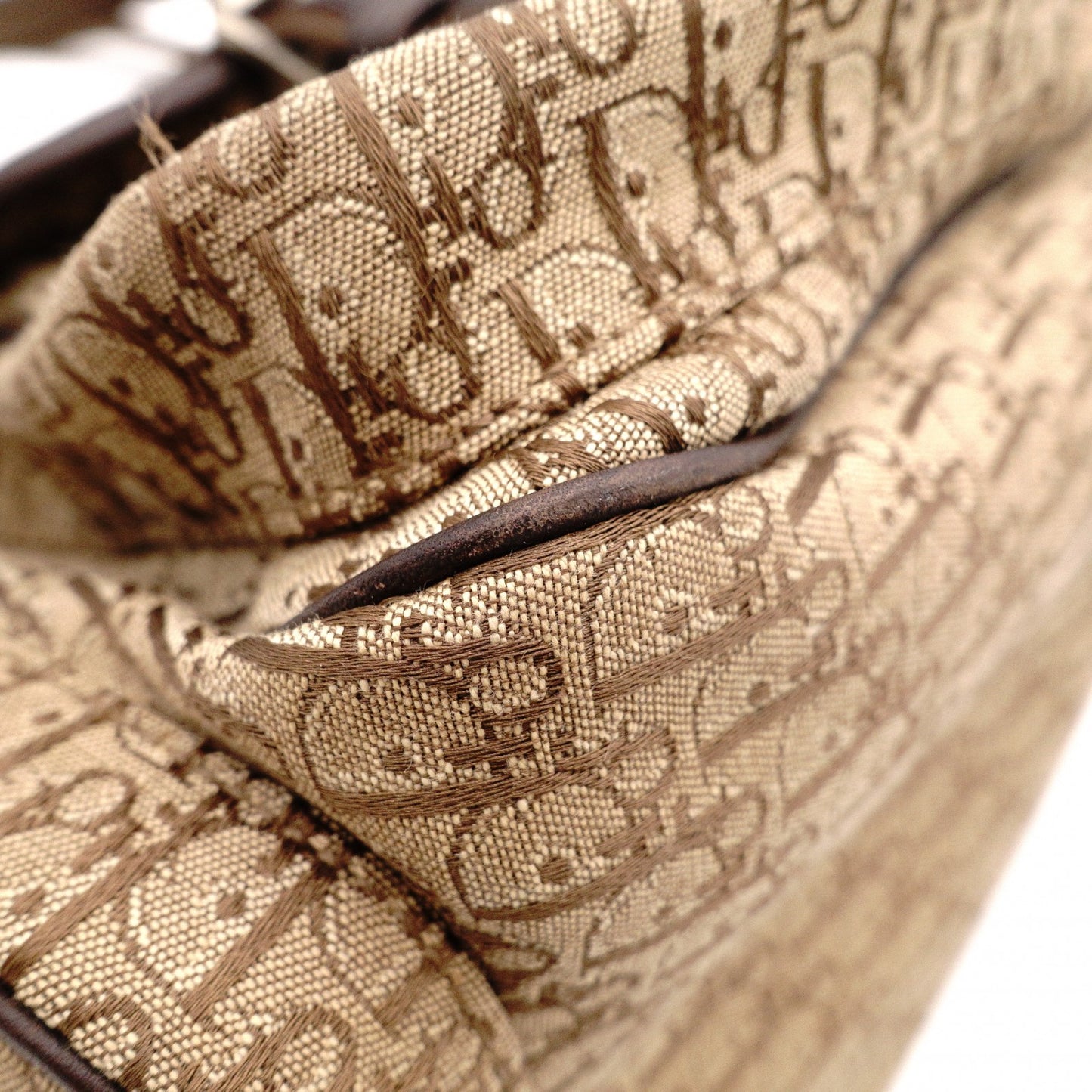 Christian Dior Street Chic Trotter Tote Bag, Canvas/Leather, Brown Tones