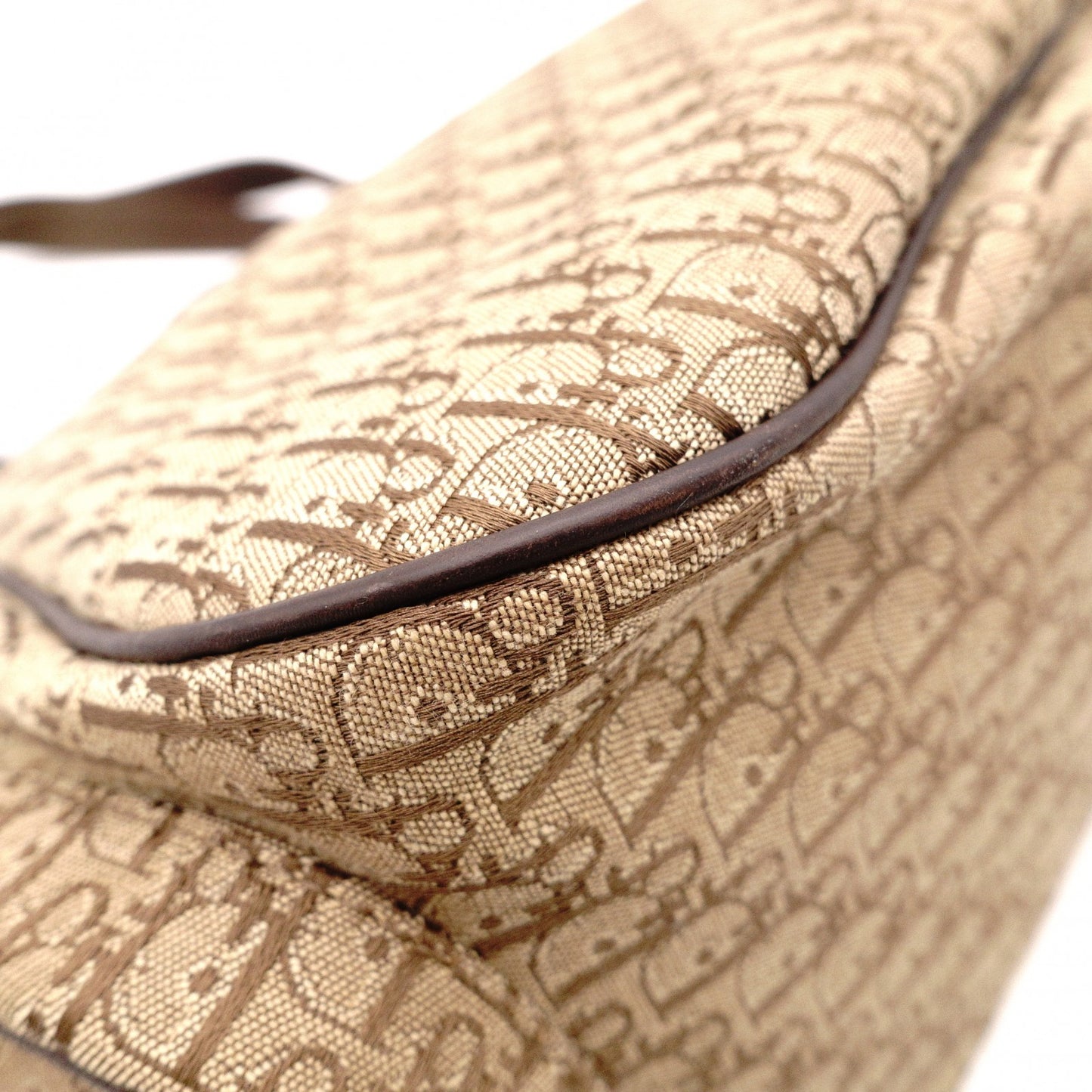 Christian Dior Street Chic Trotter Tote Bag, Canvas/Leather, Brown Tones
