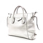 GIVENCHY Antigona Handbag, Leather, Silver, Women's, 2-Way Crossbody, Silver Hardware