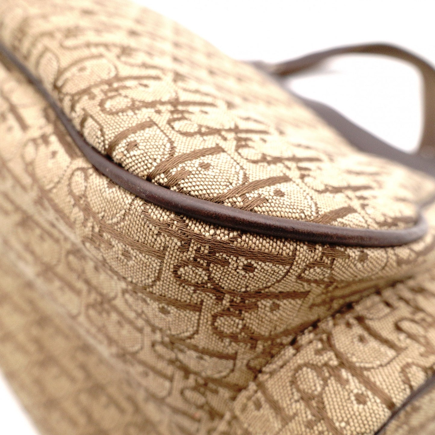 Christian Dior Street Chic Trotter Tote Bag, Canvas/Leather, Brown Tones