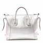 GIVENCHY Antigona Handbag, Leather, Silver, Women's, 2-Way Crossbody, Silver Hardware