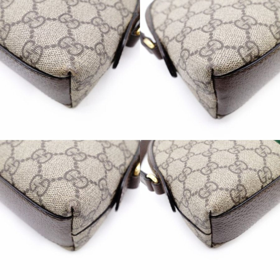 GUCCI Off-Dia GG Supreme Shoulder Bag Beige PVC Leather Crossbody 7-11-473