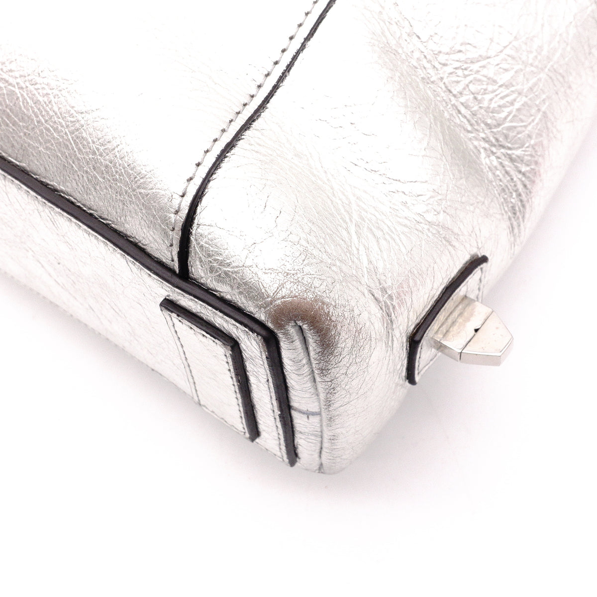 GIVENCHY Antigona Handbag, Leather, Silver, Women's, 2-Way Crossbody, Silver Hardware
