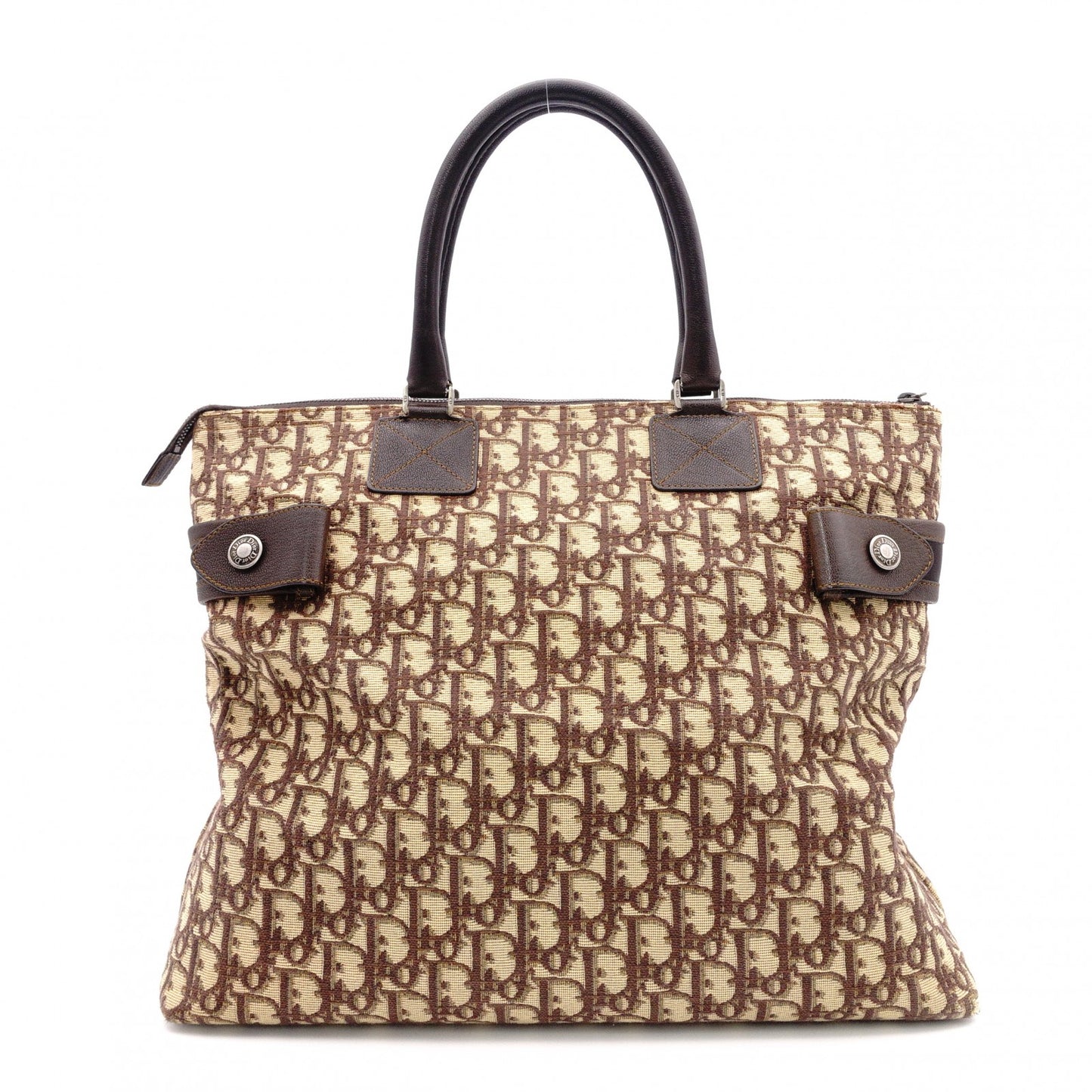 Christian Dior Trotter Tote Bag, Canvas and Leather, Brown
