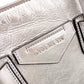 GIVENCHY Antigona Handbag, Leather, Silver, Women's, 2-Way Crossbody, Silver Hardware