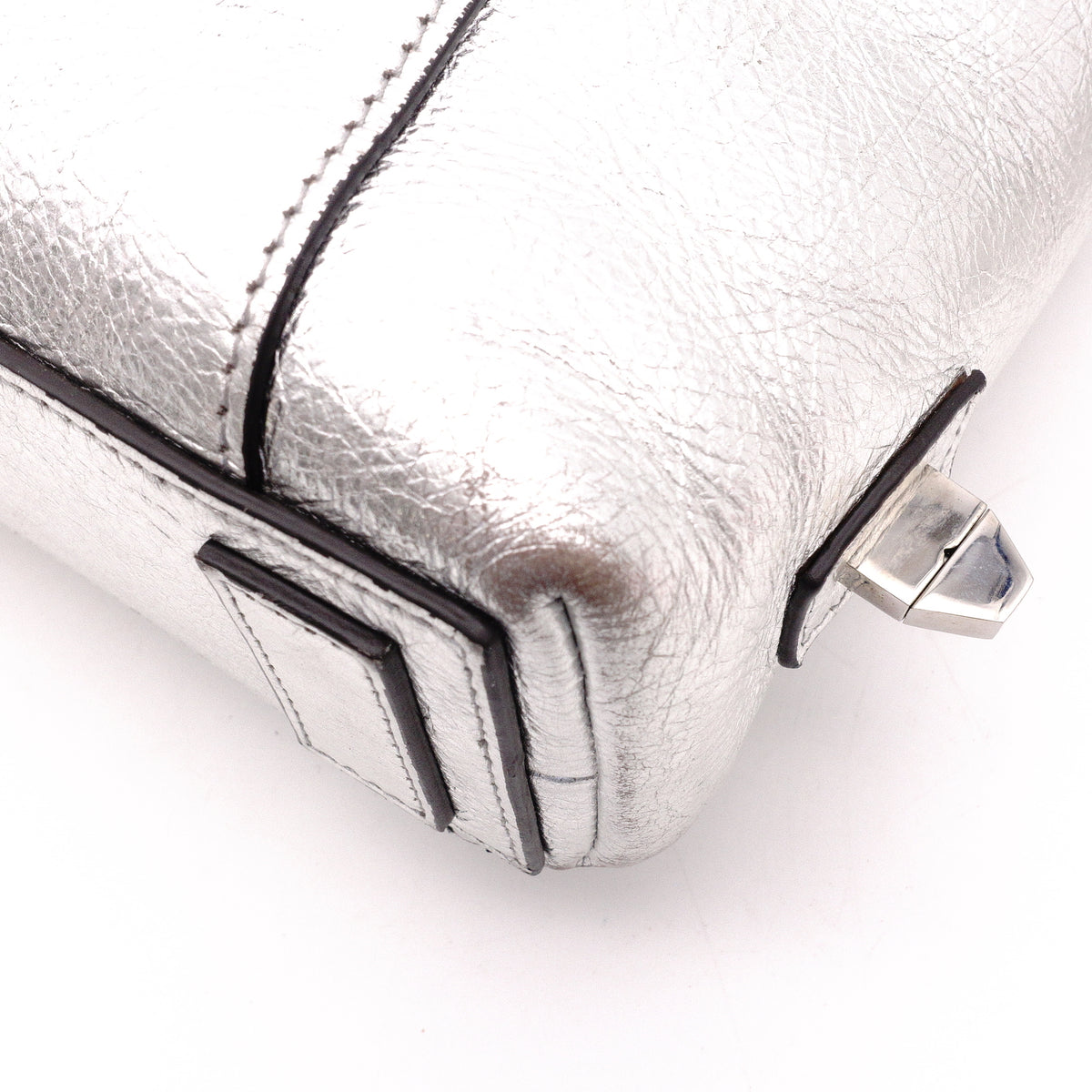 GIVENCHY Antigona Handbag, Leather, Silver, Women's, 2-Way Crossbody, Silver Hardware
