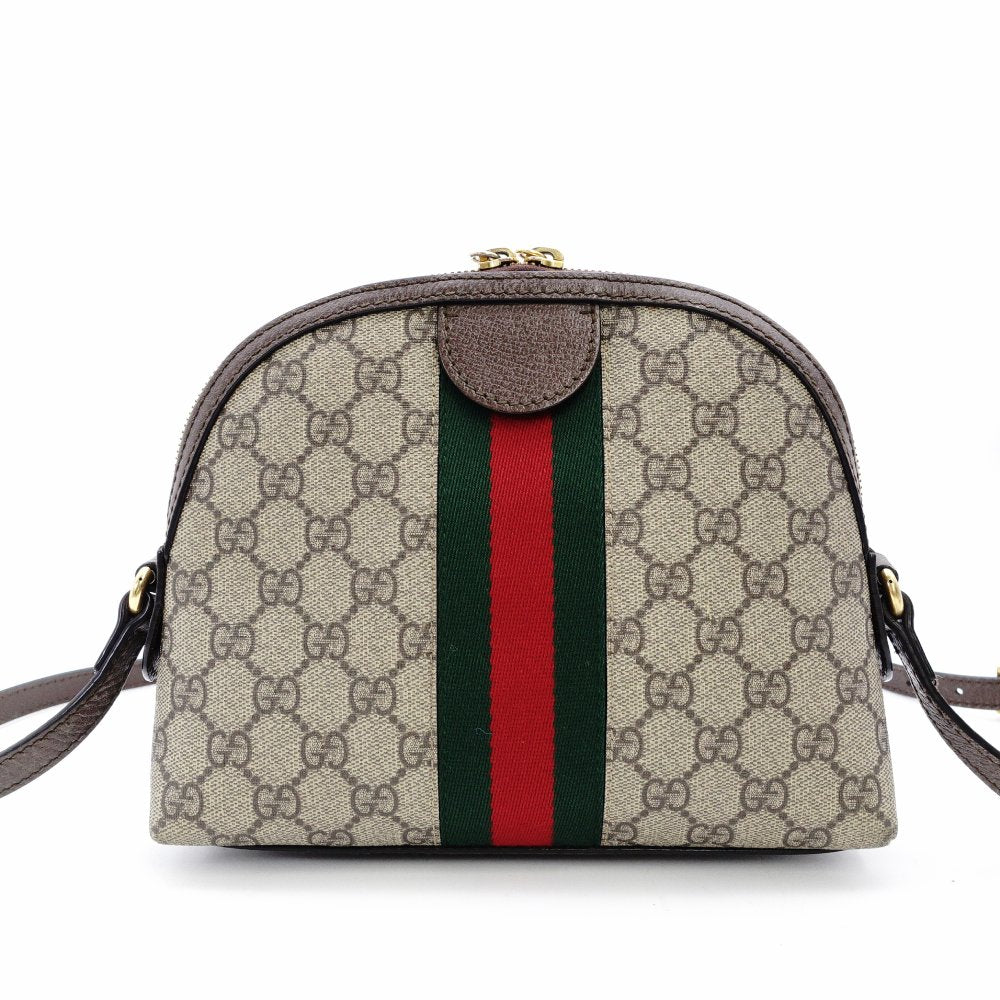 GUCCI Off-Dia GG Supreme Shoulder Bag Beige PVC Leather Crossbody 7-11-473