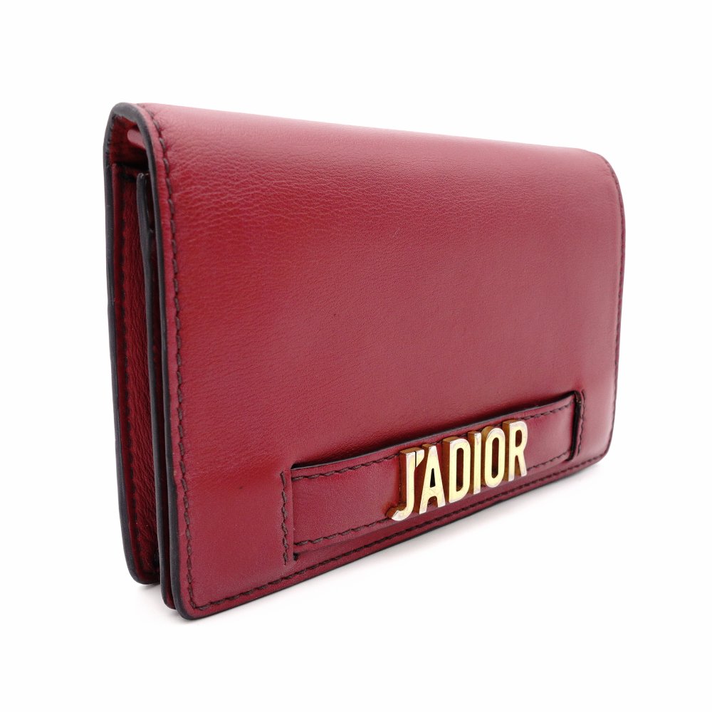 Christian Dior J'Adior Chain Shoulder Bag Red Leather Gold Crossbody R8011027