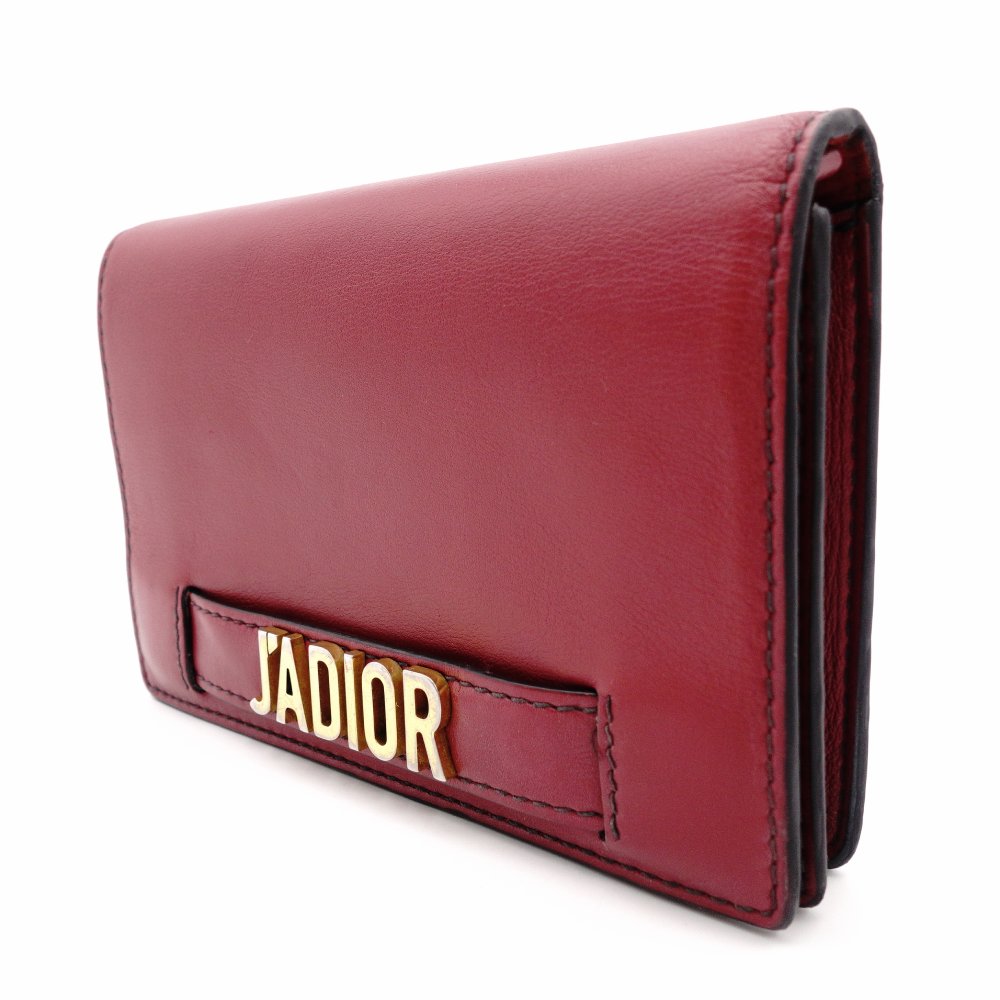 Christian Dior J'Adior Chain Shoulder Bag Red Leather Gold Crossbody R8011027
