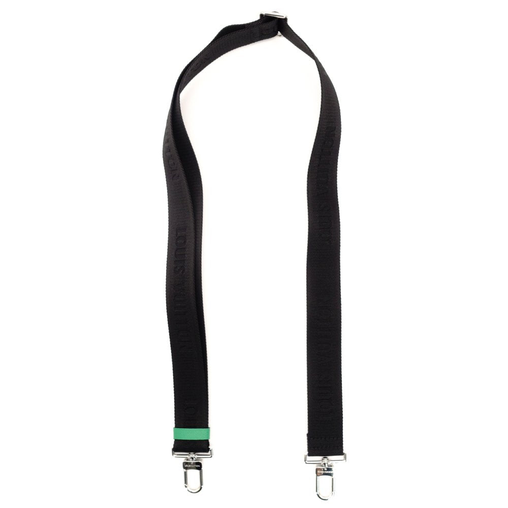 LOUIS VUITTON Signature Strap Black × Green Shoulder Strap 7-9-701